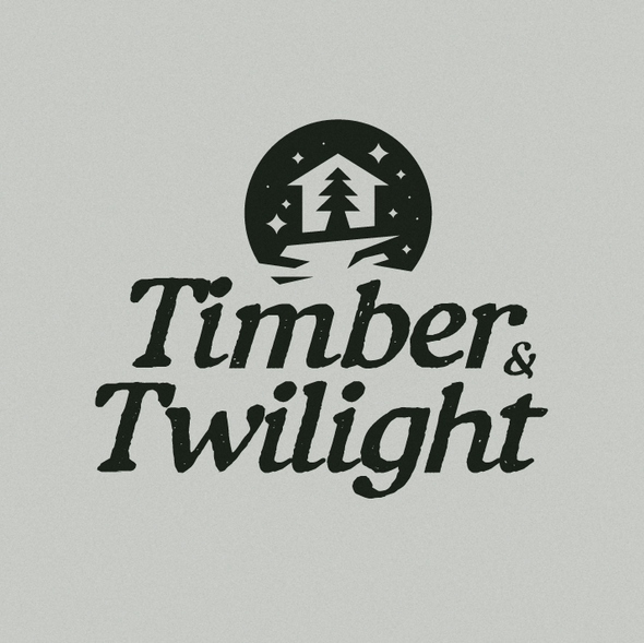 Negative space logo with the title 'Timmber & Twilight'