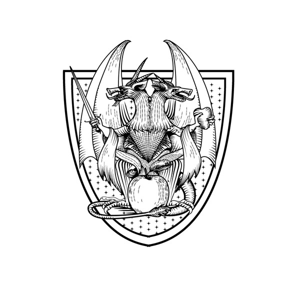 Crest illustration with the title 'Heraldic crest'