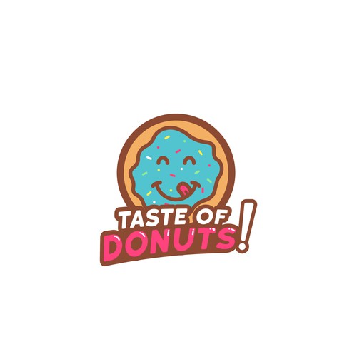 Donut design with the title 'Taste of Donuts Logo'