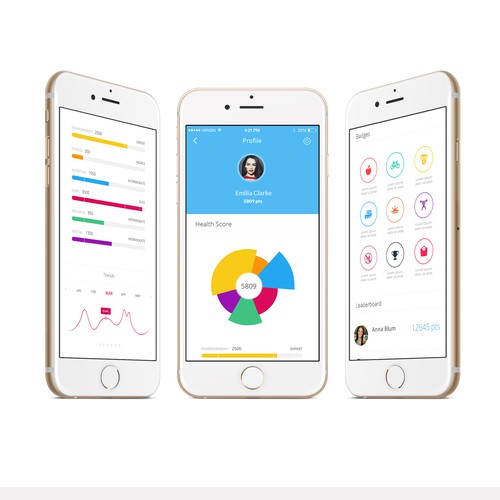 Quiz design with the title 'Health Awareness Quiz app'