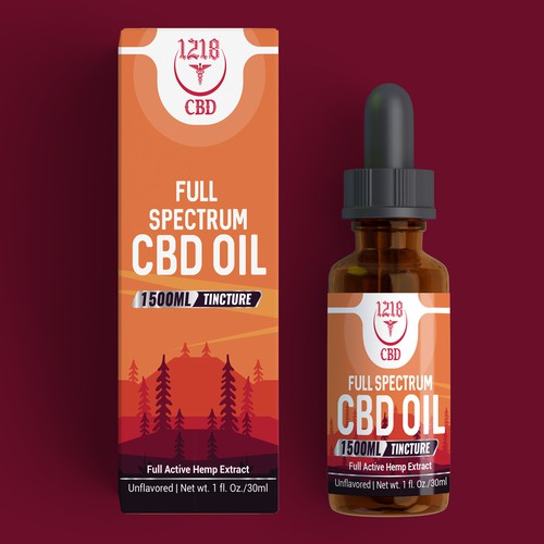 Hemp oil packaging with the title 'Hemp oil label'