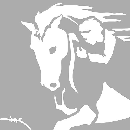 Silhouette artwork with the title 'War Horse novel silhouette illustration'