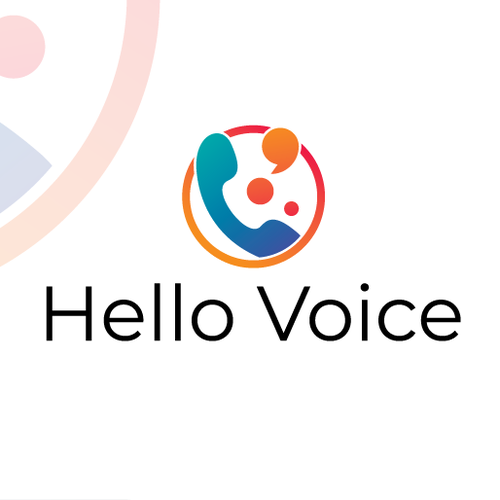 Phone logo with the title 'Logo design for Hello Voice'