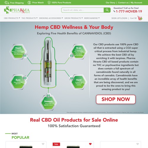 Product website with the title 'Landing Page Design'