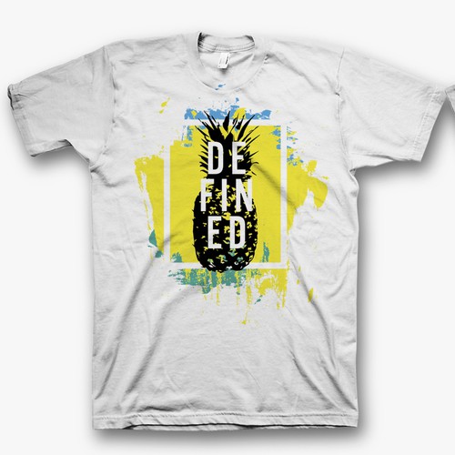 Stencil design with the title 'DEFINED t shirt design'
