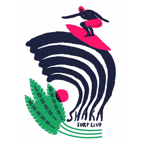 Unisex design with the title 'T-Shirt concept for a surf club.'