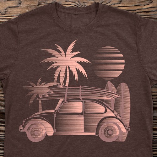 Beach t-shirt with the title 'T-Shirt Illustration'