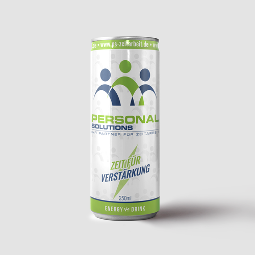 Energy drink packaging with the title 'Energy Drink for Personal Solutions'