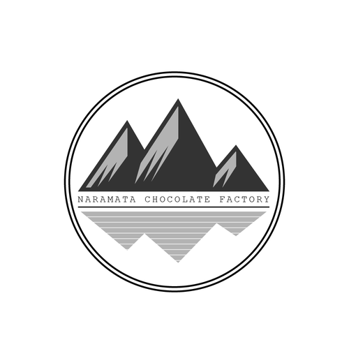 Typewriter logo with the title 'Naramata Chocolate Factory'