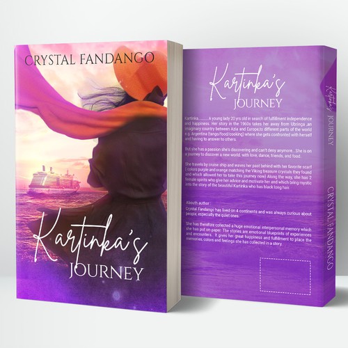 Paperback book cover with the title 'Book cover design for Kartinka's Journey'