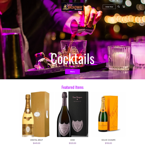 Nightlife design with the title 'WEBSITE DESIGN FOR ENTERTAINMENT BAR - JULIA'S ON BRODWAY '