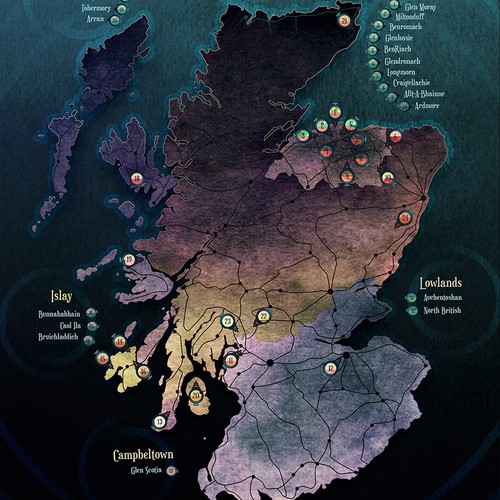 Modern artwork with the title 'Modern map design'