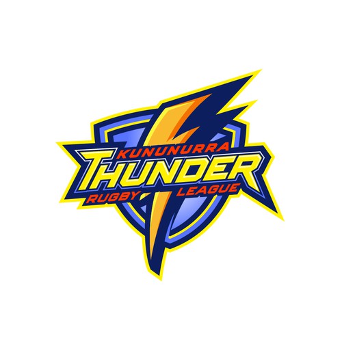Thunder logo with the title 'Sport Logo Rugby League'