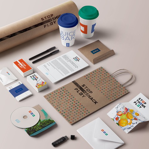 Pencil brand with the title 'Stop. Think. Play.'