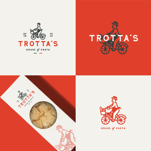 Pasta logo with the title 'Custom logo for a pasta company'