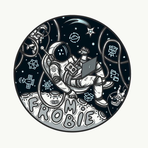 Astronaut design with the title 'Sticker design for the bright eyed Big Data tech company'