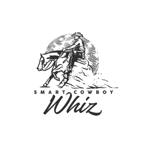 Cowboy logo with the title 'Hand-drawn Premium - Cowboy Logo design'