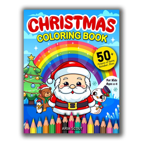 Coloring design with the title 'Christmas coloring book'