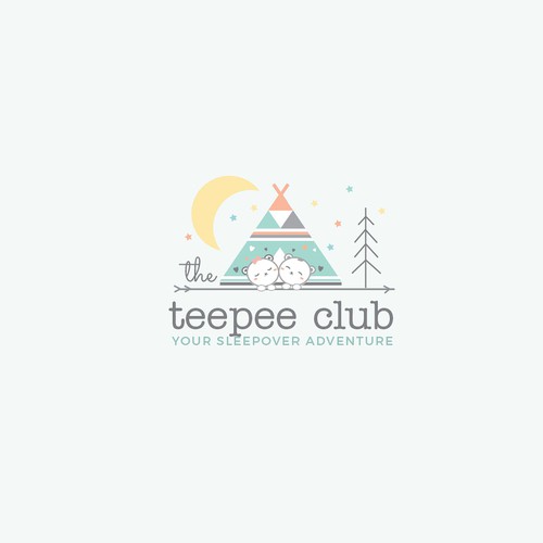 Adventure logo with the title 'Cute/child friendly brand for a new children's sleepover party'