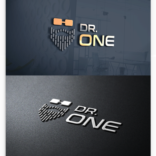 Drone logo with the title 'Dr. One logo design'