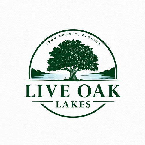 Badge logo with the title 'Live Oak Lakes Logo'