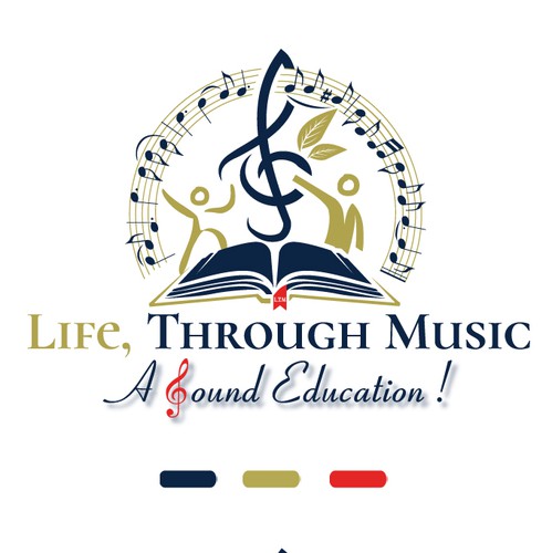 Life coaching logo with the title 'an outstanding fun for Life, Through Music'