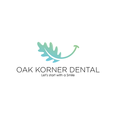 Oak leaf design with the title 'Oak korner dental'