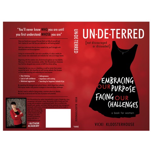 Feminine book cover with the title 'Undeterred book cover'
