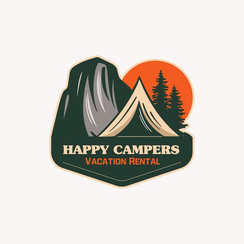 Camper logo with the title 'Happy Campers Vacation Rental logo'