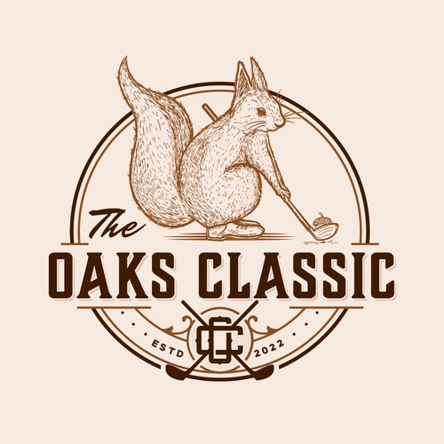 Squirrel logo with the title 'The Oaks Classic'