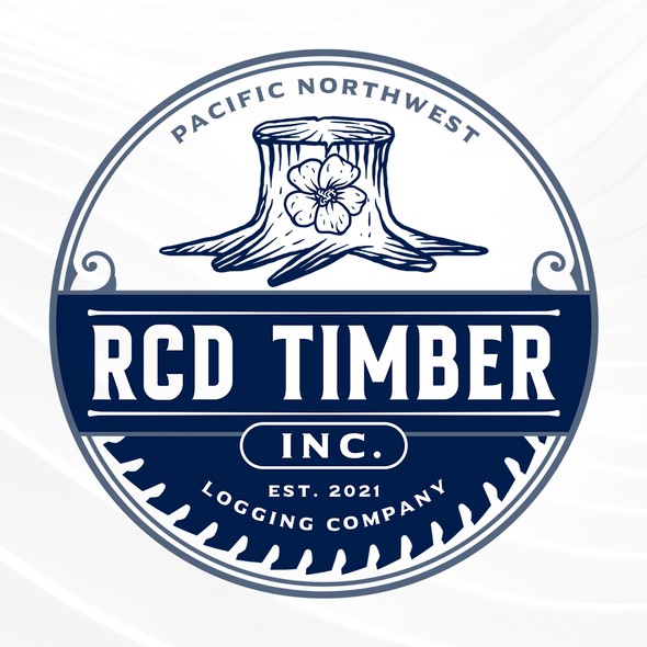 Saw blade logo with the title 'RCD Timber Inc'