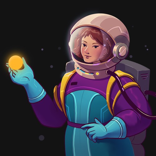 Space artwork with the title 'Space Girl'