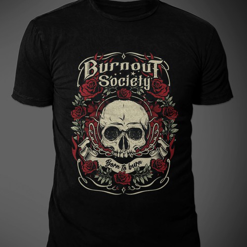 Rose t-shirt with the title 'Burnout Society shirt'
