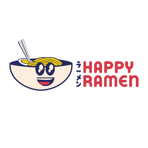 Ramen logo with the title 'Happy Ramen - Logo'