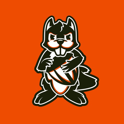 Squirrel logo with the title 'Propuesta de logo para equipo profesional de lanzamiento de frisbies'