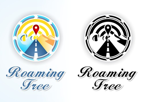 Log logo with the title 'Creative logo for world travelers blog site - Roaming Free'