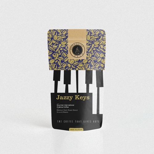 Brand packaging with the title 'Jazzy Keys'