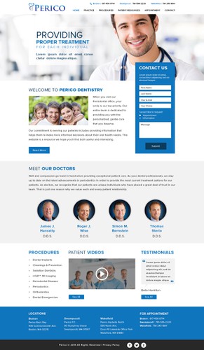 Dental website with the title 'Perico Website Design'