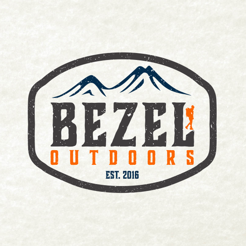 Hiking logo with the title 'Bezel Outdoors'