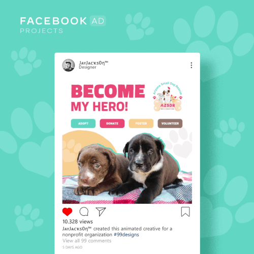 Instagram ad design with the title '#2 Facebook Ad_animated'