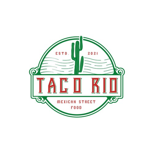 Mexican restaurant logo with the title 'Taco Rio'