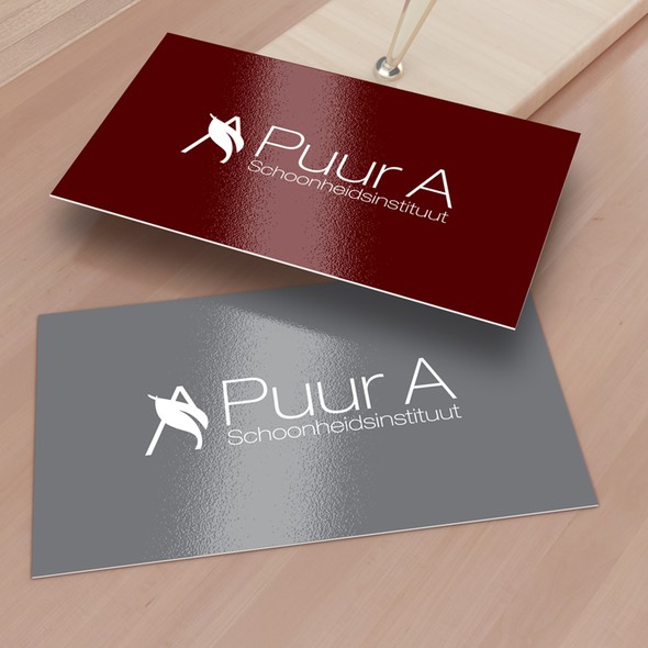 Burgundy logo with the title 'New logo wanted for Pure A beauty salon a small cozy business where people can come to enjoy face and body treatments, sugar waxing, massages, manicures and pedicures.'
