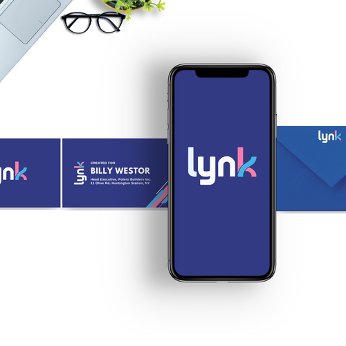 Vibrant brand with the title 'lynk - Logo and Brand Design'