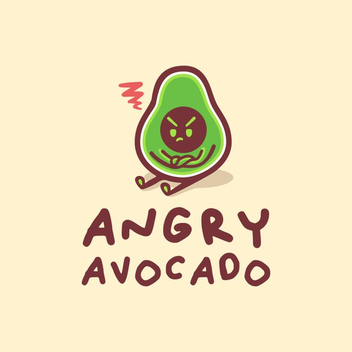 Vegetable logo with the title 'angry avocado'