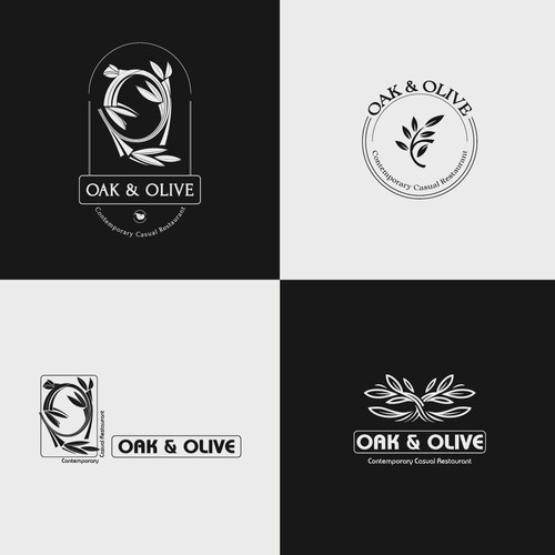 Casual logo with the title 'Oak & Olive'