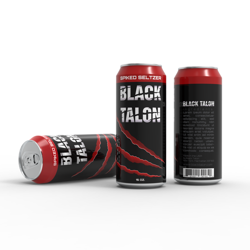 Red label with the title 'Spiked seltzer product'