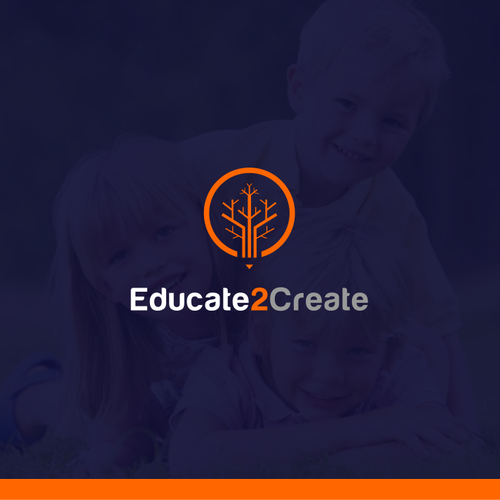 Tree root logo with the title '*Creative Designers* Logo for Educate2Create'