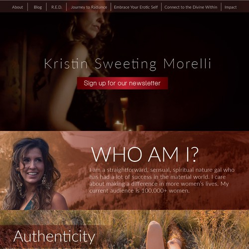 New age design with the title 'Female Coach Website Design'