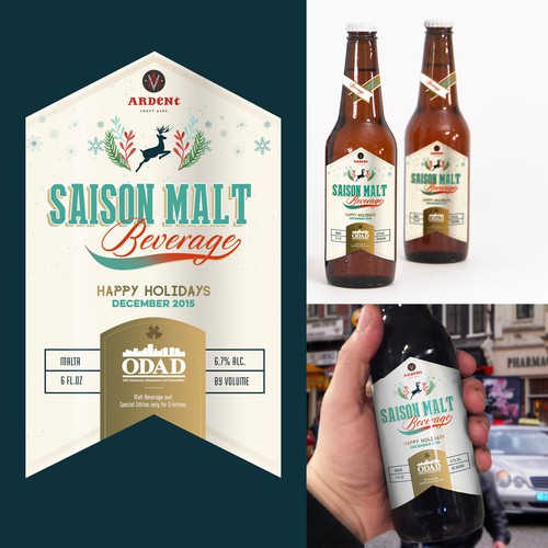 Layout design with the title 'Saison Malt Beverage'