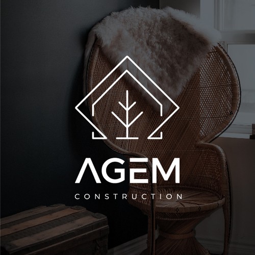 Construction company logo with the title 'House is reborning'